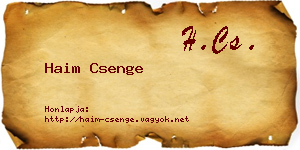 Haim Csenge névjegykártya